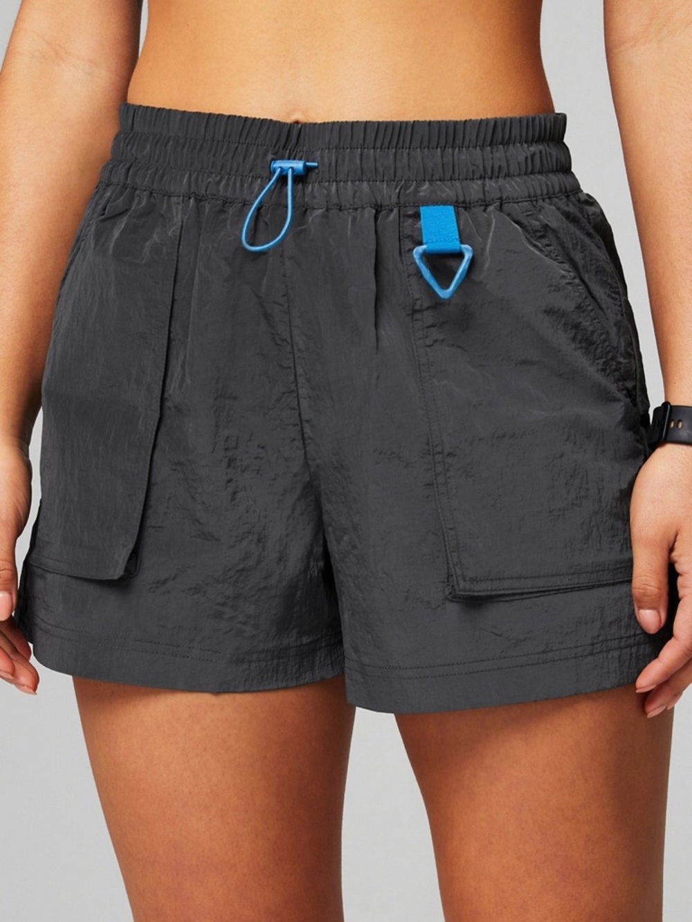 SOLD Fabletics Gray Athletic Running Shorts Women’s Medium Nylon Lightweight
